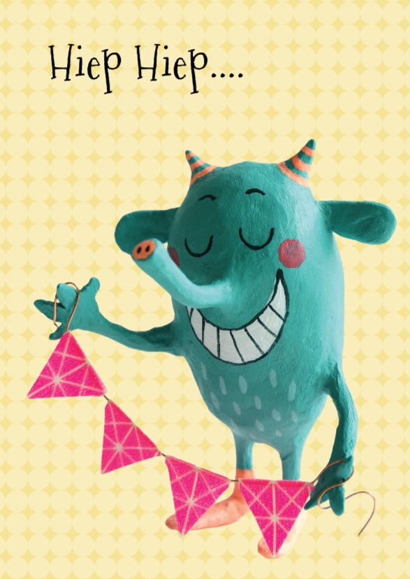 Verjaardagskaart met monster - Verjaardagskaarten Verjaardagskaarten - Verjaardagskaart met monster