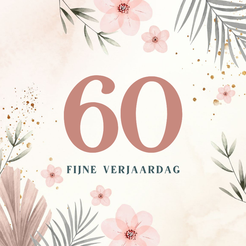 Verjaardagskaart met roze bloemen - Verjaardagskaarten Verjaardagskaarten - Verjaardagskaart met roze bloemen