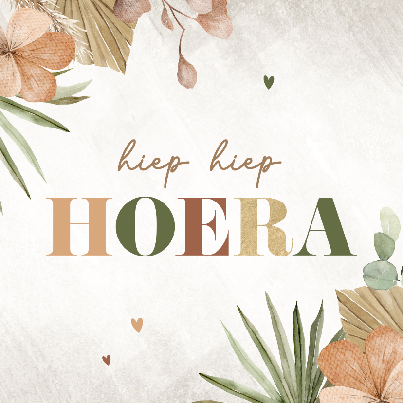 Verjaardagskaart met vintage getekende bloemen - Verjaardagskaarten Verjaardagskaarten - Verjaardagskaart met vintage getekende bloemen