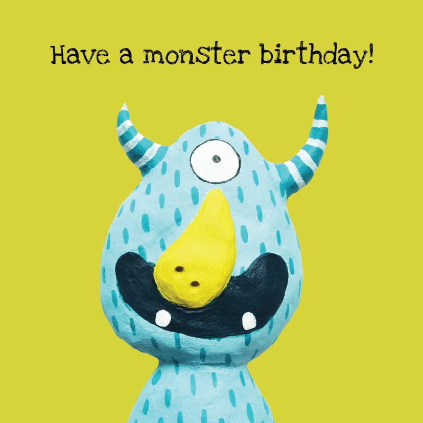 Verjaardagskaart monster day - Verjaardagskaarten Verjaardagskaarten - Verjaardagskaart monster day