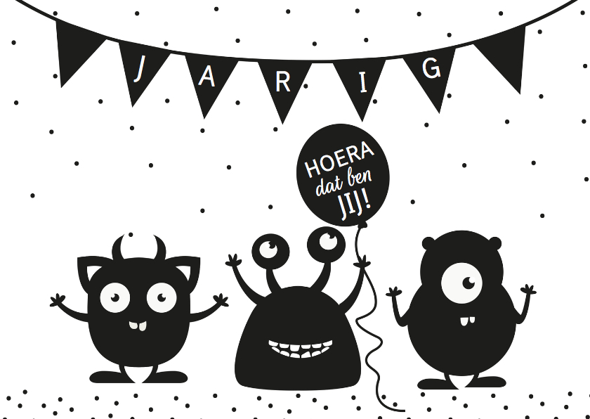 Verjaardagskaart Monsters - Verjaardagskaarten Verjaardagskaarten - Verjaardagskaart Monsters