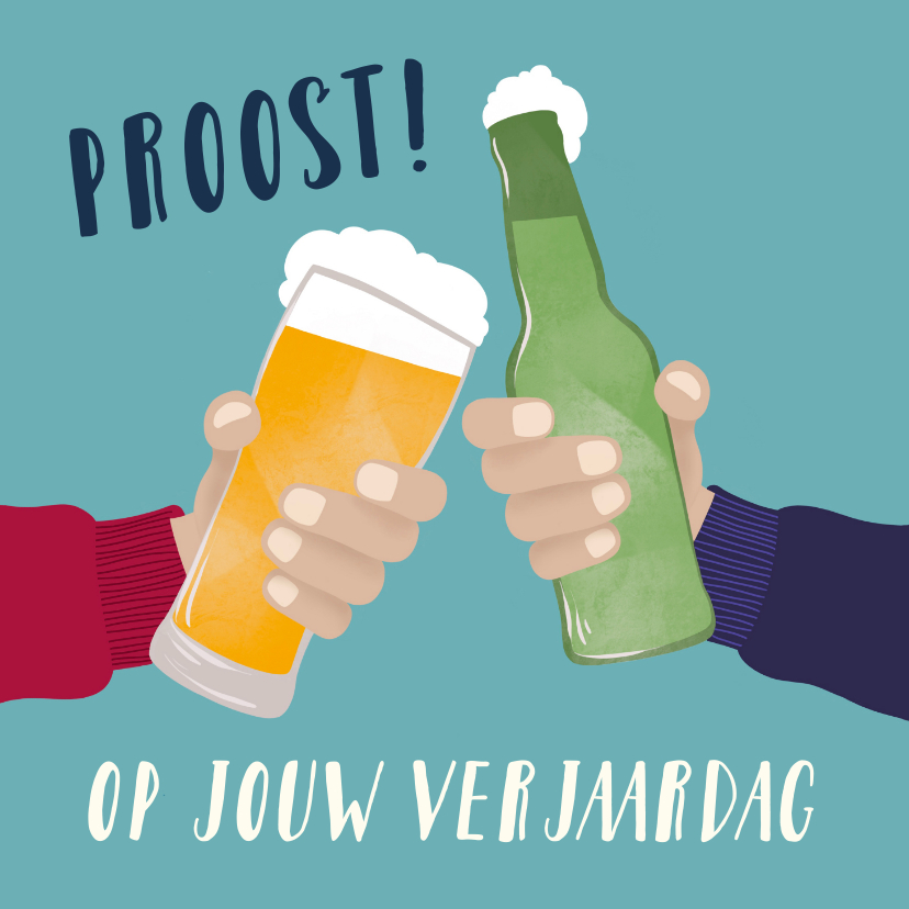 Verjaardagskaarten - Verjaardagskaart - Proosten met bier