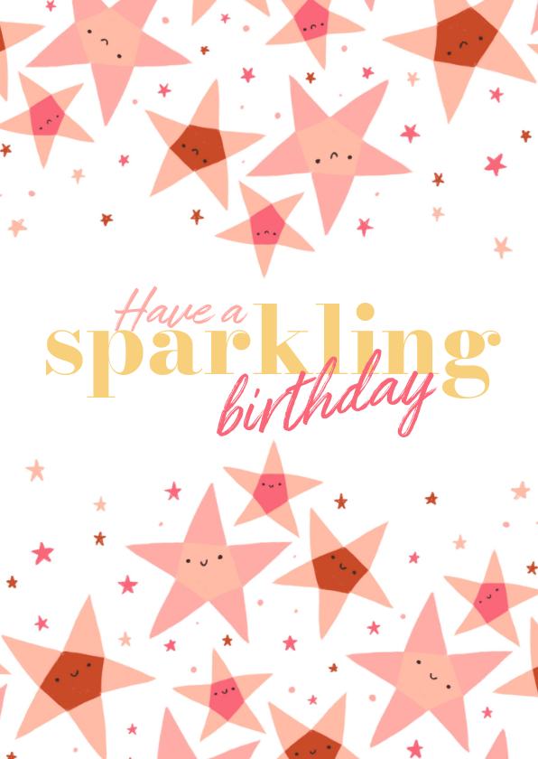 Verjaardagskaart sparkling birthday sterren recht - Verjaardagskaarten Verjaardagskaarten - Verjaardagskaart sparkling birthday sterren recht