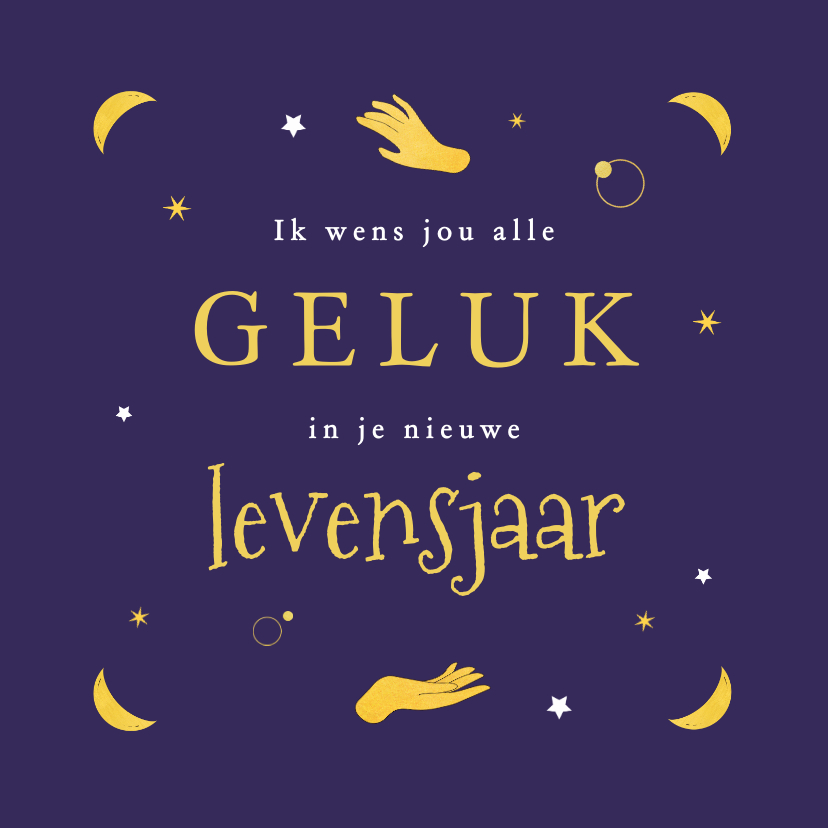 Verjaardagskaart spiritueel veel geluk maan zonnen - Verjaardagskaarten Verjaardagskaarten - Verjaardagskaart spiritueel veel geluk maan zonnen