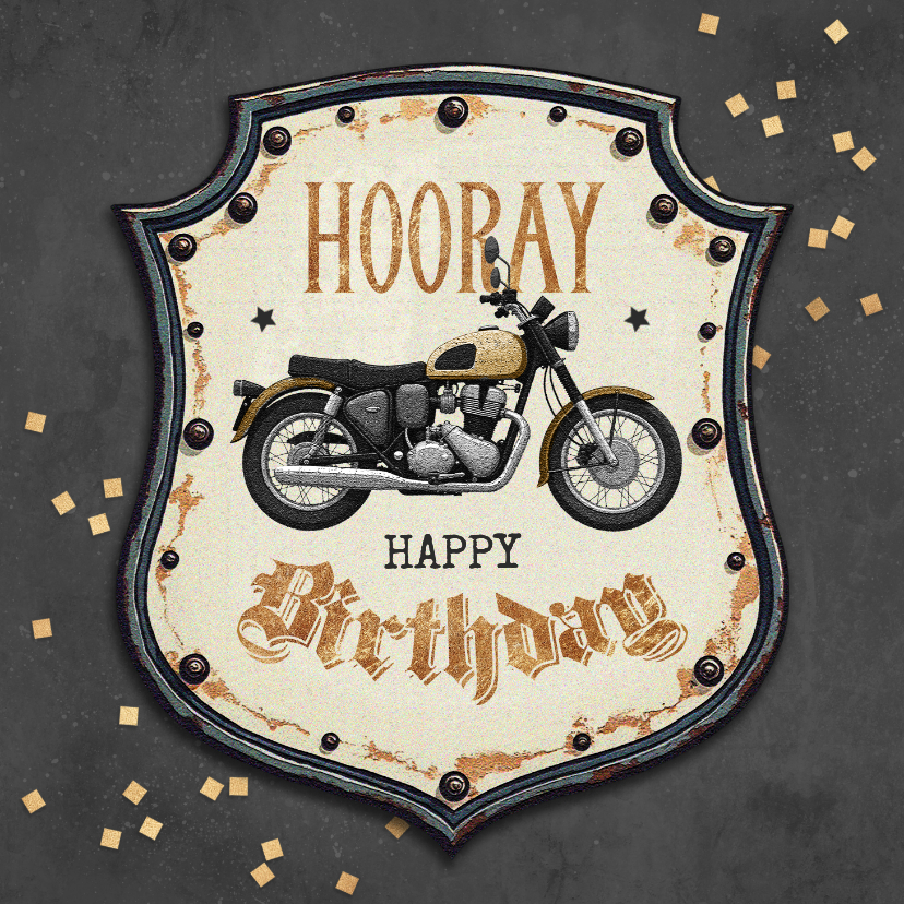 Verjaardagskaart stoer motor happy birthday vintage - Verjaardagskaarten Verjaardagskaarten - Verjaardagskaart stoer motor happy birthday vintage