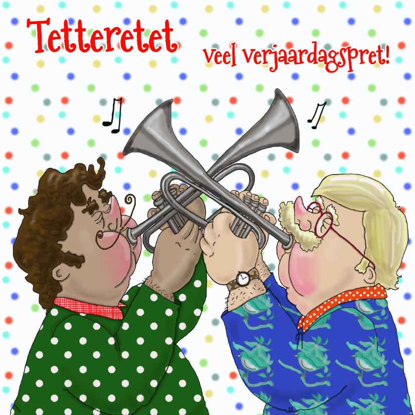 Verjaardagskaarten - Verjaardagskaart Trompet