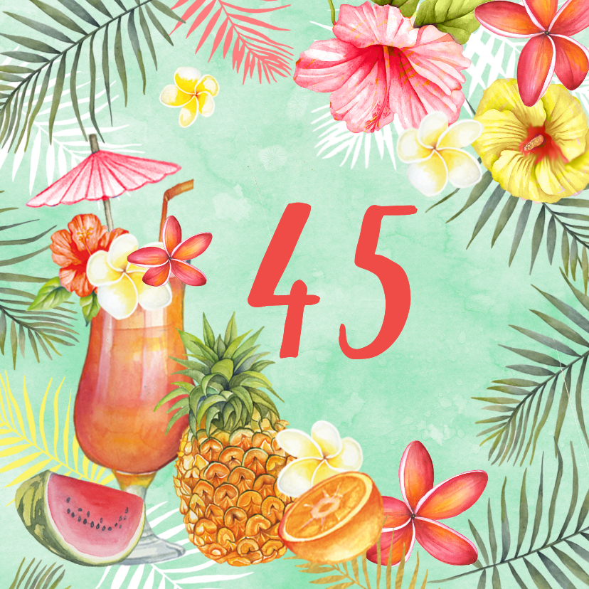 Verjaardagskaarten - Verjaardagskaart tropische cocktail