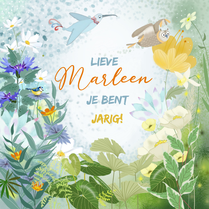 Verjaardagskaarten - Verjaardagskaart tuin in de zomer