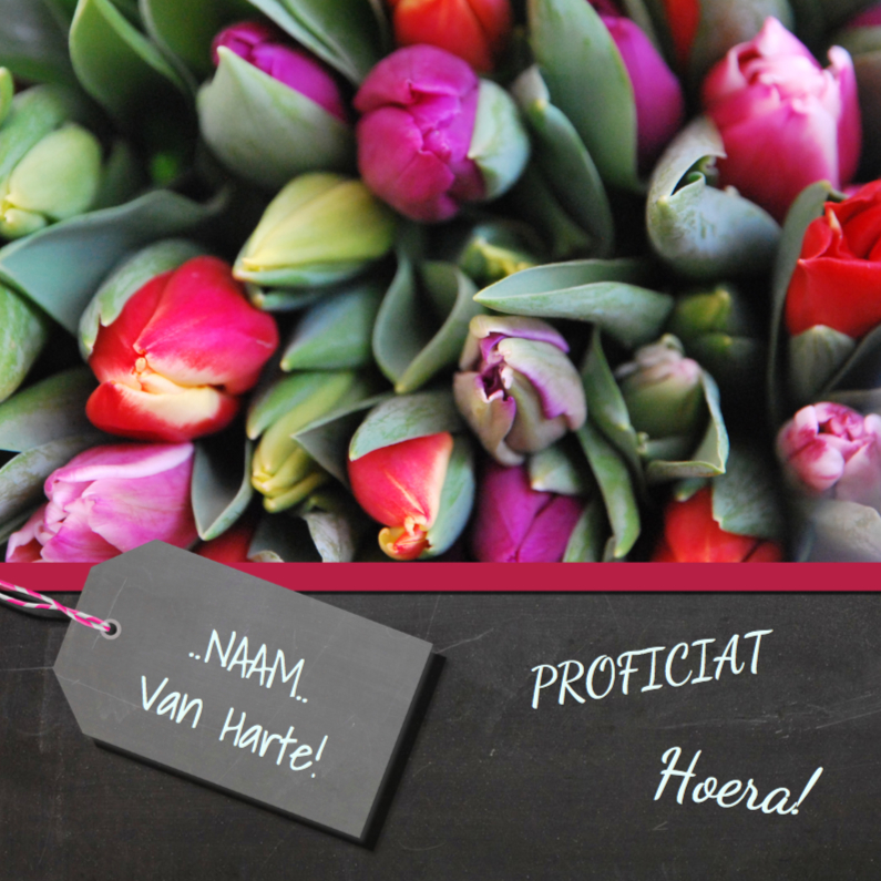 Verjaardagskaarten - Verjaardagskaart tulpen mix