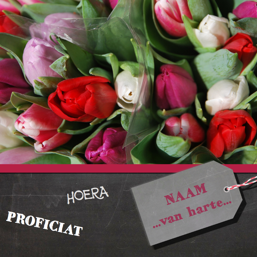 Verjaardagskaart tulpen rood - Verjaardagskaarten Verjaardagskaarten - Verjaardagskaart tulpen rood