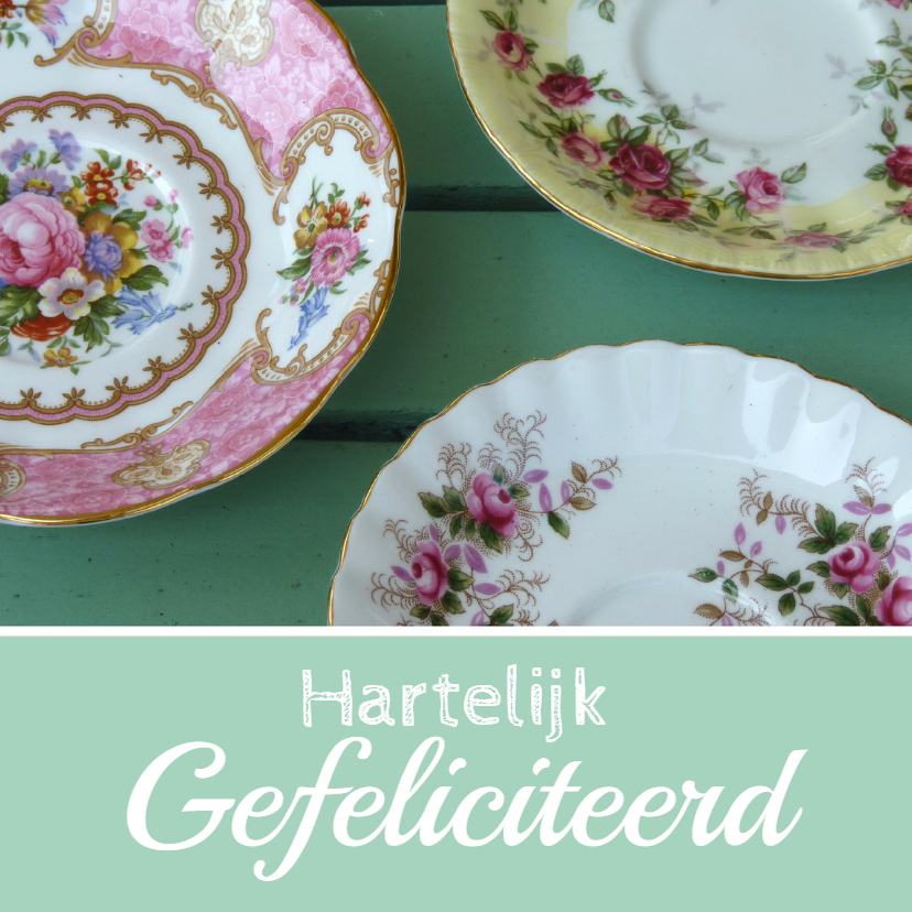 Verjaardagskaart vintage schotel - Verjaardagskaarten Verjaardagskaarten - Verjaardagskaart vintage schotel
