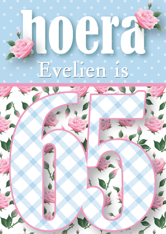Verjaardagskaart vrouw 65 rozen lief - Verjaardagskaarten Verjaardagskaarten - Verjaardagskaart vrouw 65 rozen lief