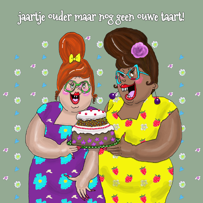 Verjaardagskaart Wat een lekkere taart - Verjaardagskaarten Verjaardagskaarten - Verjaardagskaart Wat een lekkere taart
