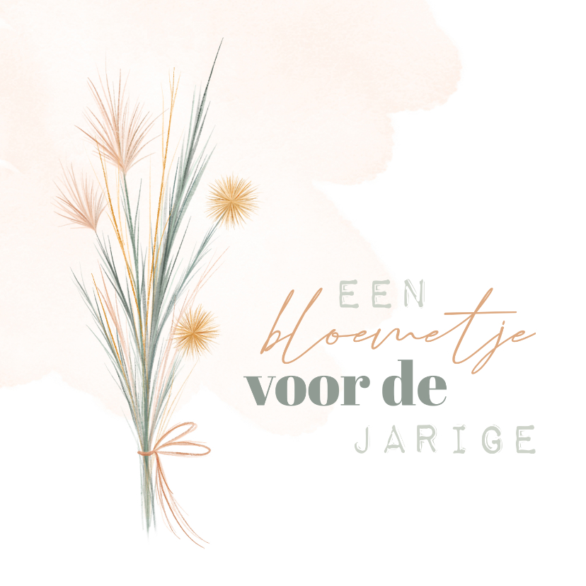 Verjaardagskaart waterverf droogbloemen voor de jarige - Verjaardagskaarten Verjaardagskaarten - Verjaardagskaart waterverf droogbloemen voor de jarige