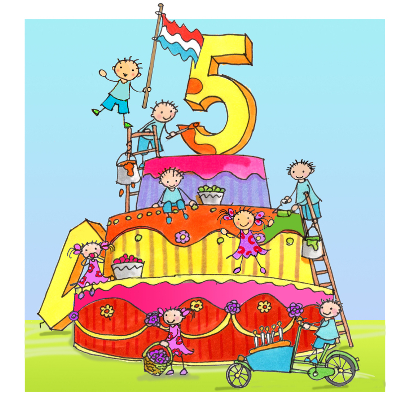 vijf jaar Anet Illustraties - Verjaardagskaarten Verjaardagskaarten - vijf jaar Anet Illustraties