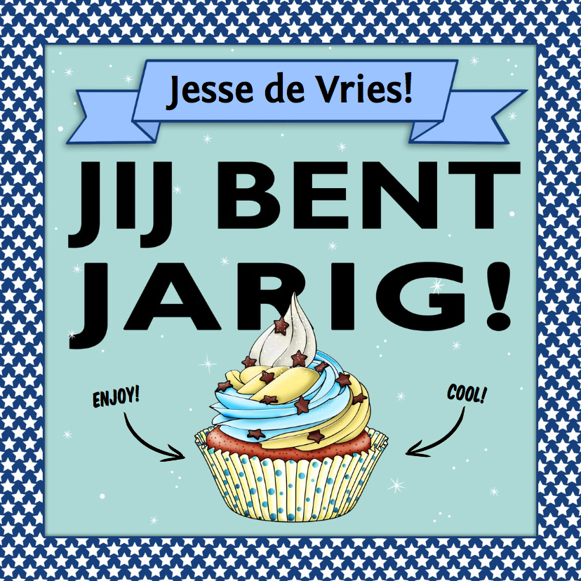 Vlotte verjaardagskaart voor tiener met cupcake - Verjaardagskaarten Verjaardagskaarten - Vlotte verjaardagskaart voor tiener met cupcake