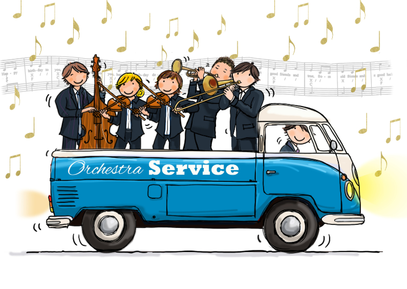Verjaardagskaarten - Volkswagen Pickup Orkest