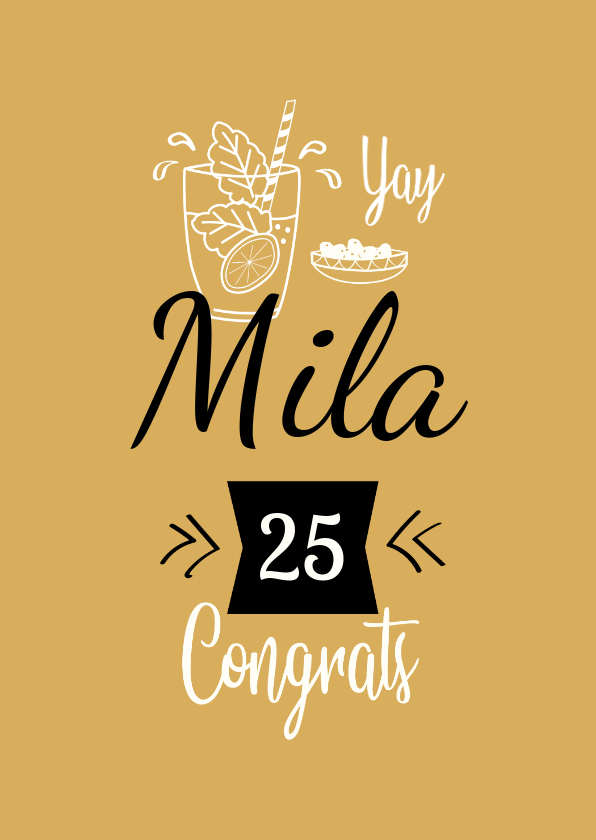 Verjaardagskaarten - Vrolijke felicitatiekaart met cocktail voor de jarige