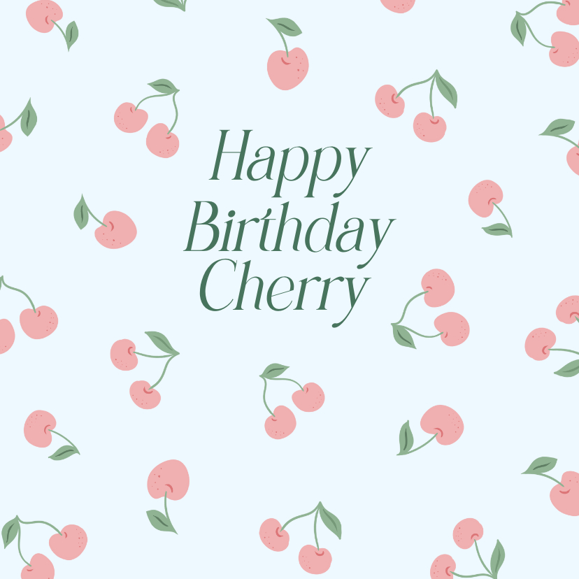 Vrolijke verjaardagskaart happy birthday cherry - Verjaardagskaarten Verjaardagskaarten - Vrolijke verjaardagskaart happy birthday cherry
