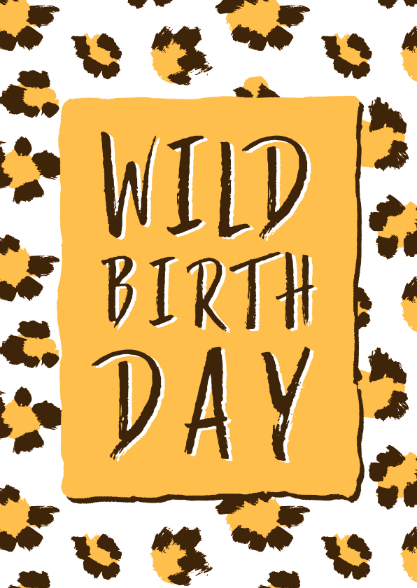 Verjaardagskaarten - Wild Birthday panterprint