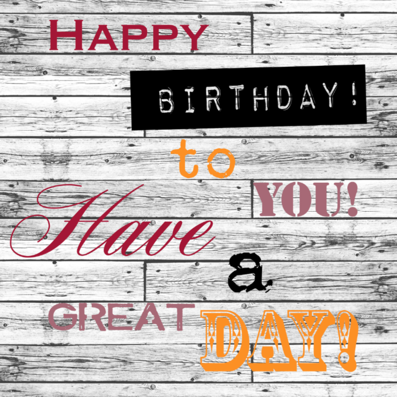 Woorden birthday kleur - BK - Verjaardagskaarten Verjaardagskaarten - Woorden birthday kleur - BK