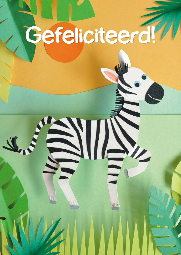 Verjaardagskaarten - Zebra felicitatiekaart 