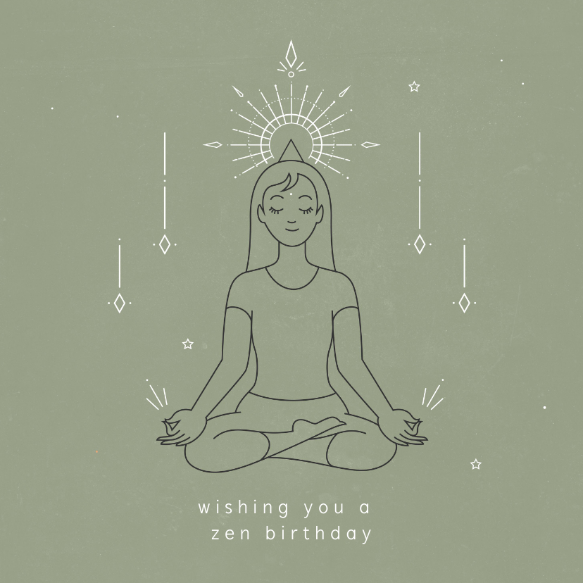 Zen verjaardagskaart - Verjaardagskaarten Verjaardagskaarten - Zen verjaardagskaart