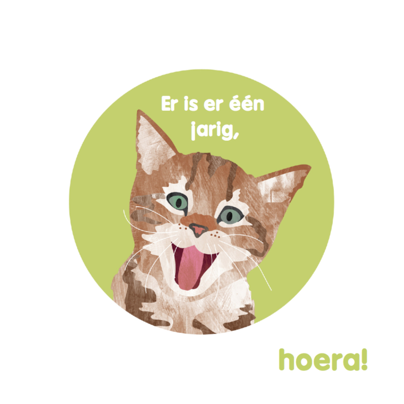 Zingende kat voor je verjaardag - Verjaardagskaarten Verjaardagskaarten - Zingende kat voor je verjaardag