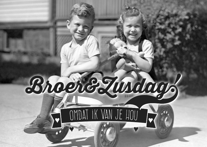 Broer en zus retro-isf - Vriendschap kaarten Vriendschap kaarten - Broer en zus retro-isf