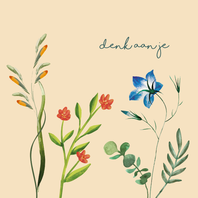 Denk aan je bloem vriendschapskaart - Vriendschap kaarten Vriendschap kaarten - Denk aan je bloem vriendschapskaart