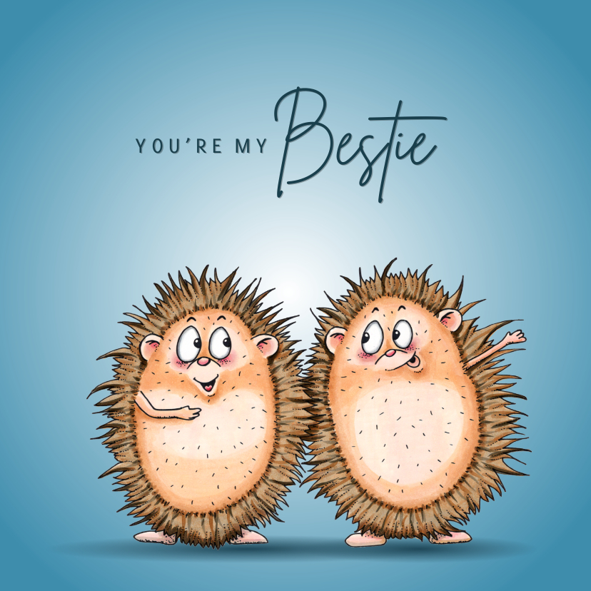 Vriendschap kaarten twee egels your my bestie - Vriendschap kaarten Vriendschap kaarten - Vriendschap kaarten twee egels your my bestie
