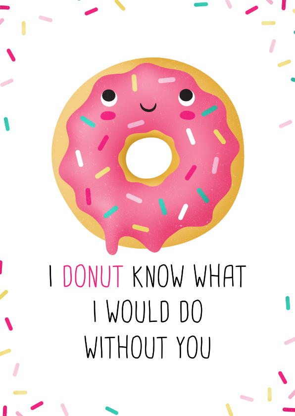 Vriendschapskaart donut grappig lief - Vriendschap kaarten Vriendschap kaarten - Vriendschapskaart donut grappig lief