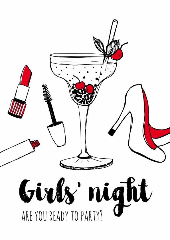 Vriendschapskaart Girls Night - Vriendschap kaarten Vriendschap kaarten - Vriendschapskaart Girls Night