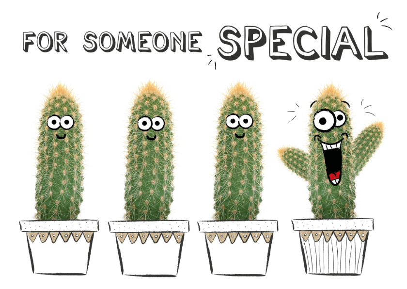Vriendschapskaart met cactussen for someone special! - Vriendschap kaarten Vriendschap kaarten - Vriendschapskaart met cactussen for someone special!