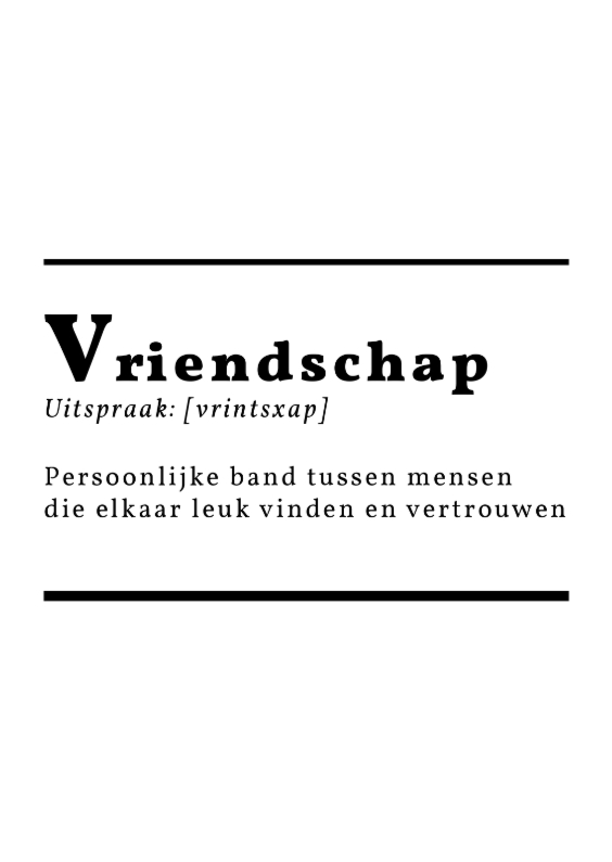 Woordenboek Vriendschap - DH - Vriendschap kaarten Vriendschap kaarten - Woordenboek Vriendschap - DH
