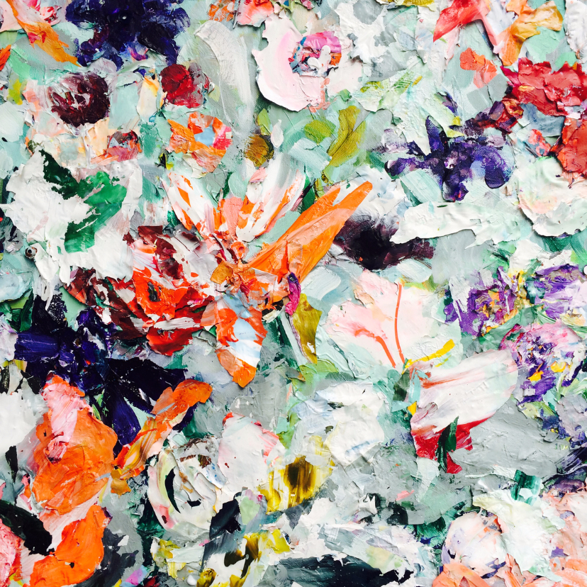Wenskaarten - Bloemen geschilderd zomers -vk