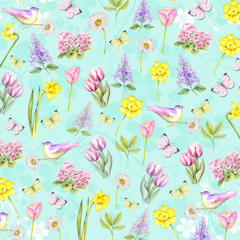 bloemen voorjaar aquarel - Wenskaarten Wenskaarten - bloemen voorjaar aquarel