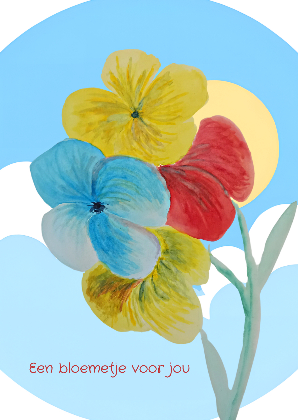 Bosje bloemen voor een zonnige achtergrond - Wenskaarten Wenskaarten - Bosje bloemen voor een zonnige achtergrond