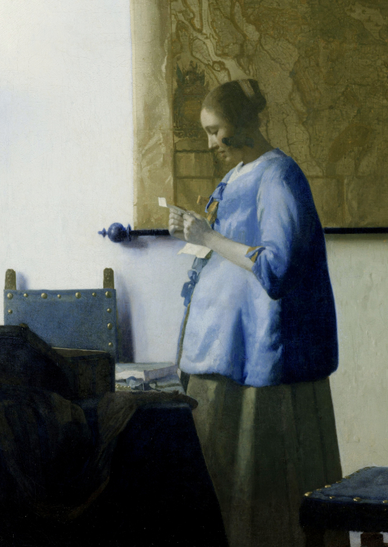 Wenskaarten - Brieflezende vrouw - J. Vermeer