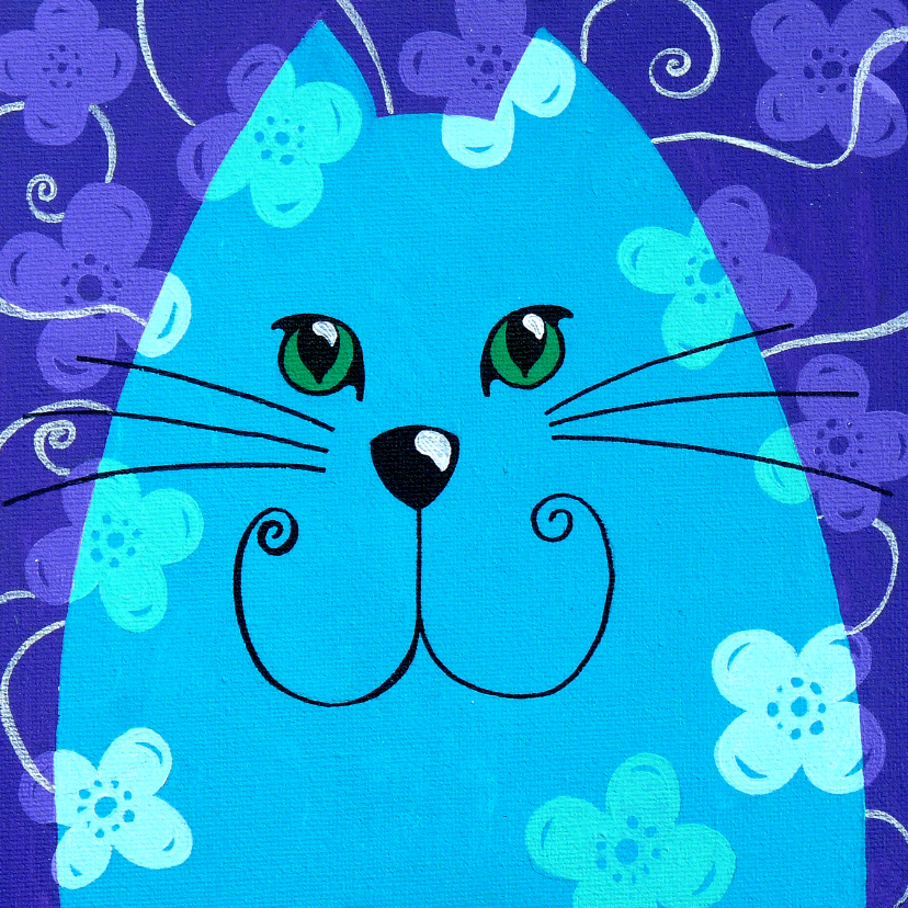 Wenskaarten - Dierenkaart blauwe kat