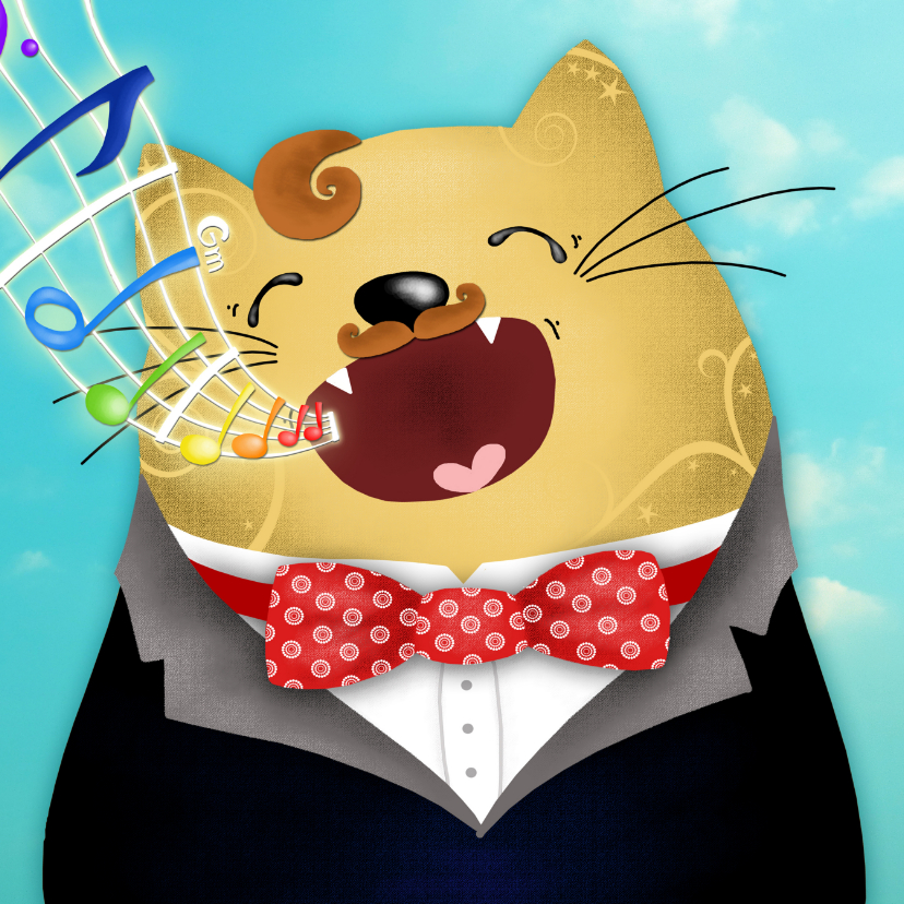 Dierenkaart - Kat zingt verjaardagslied - Wenskaarten Wenskaarten - Dierenkaart - Kat zingt verjaardagslied