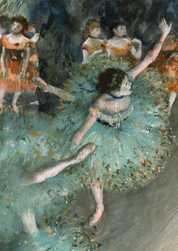 Edgar Degas. Danseres in het groen - Wenskaarten Wenskaarten - Edgar Degas. Danseres in het groen