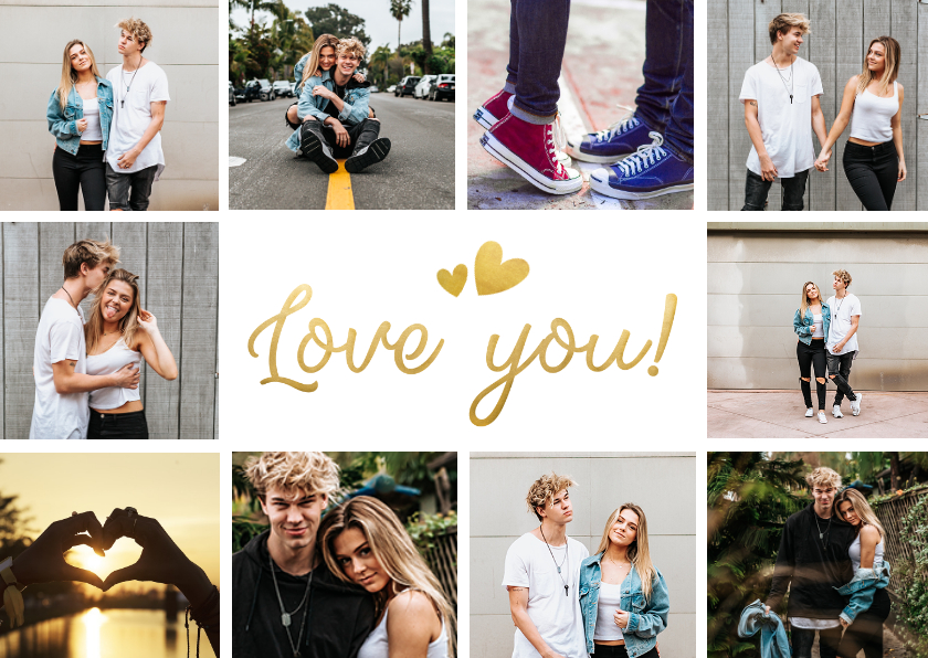 Fotocollage love you laat iemand weten dat je van hem houdt - Wenskaarten Wenskaarten - Fotocollage love you laat iemand weten dat je van hem houdt