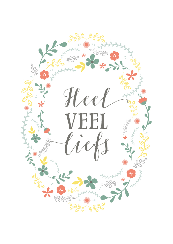 Wenskaarten - Heel veel liefs kalligrafie