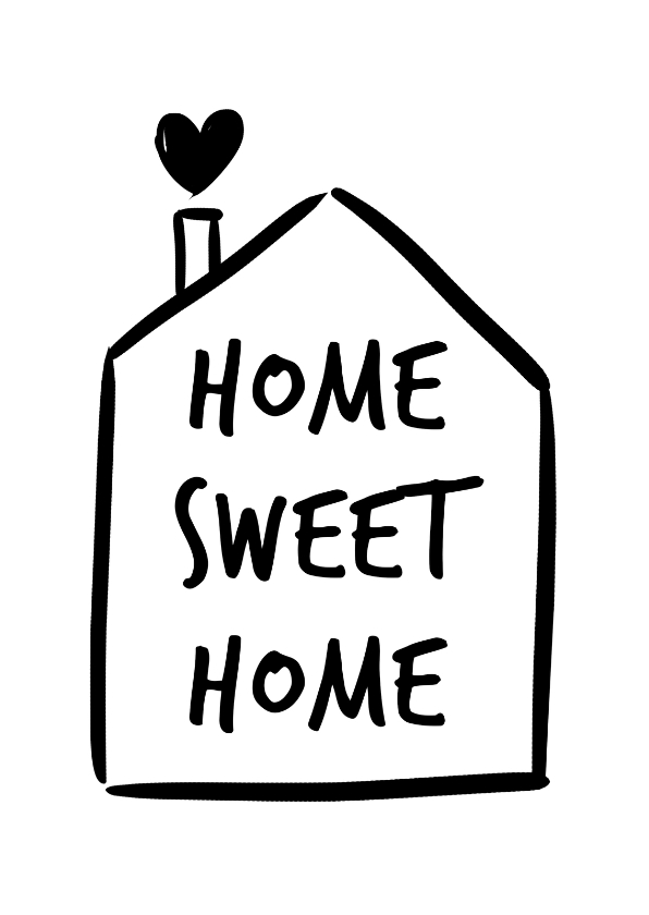 Wenskaarten - Home sweet home met huisje
