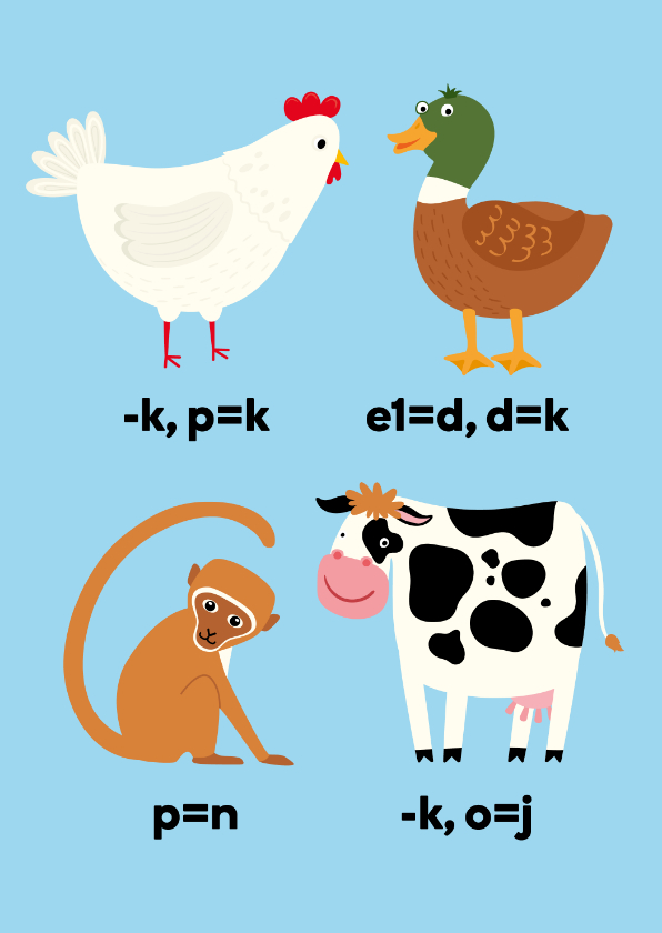 Ik denk aan jou kaartje met rebus - Wenskaarten Wenskaarten - Ik denk aan jou kaartje met rebus
