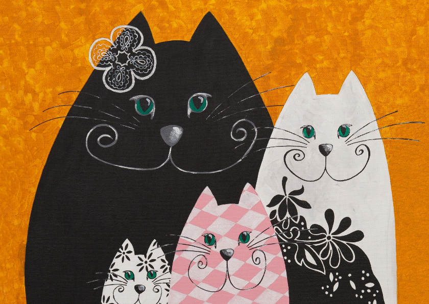Kunstkaart - Golden katten - Wenskaarten Wenskaarten - Kunstkaart - Golden katten