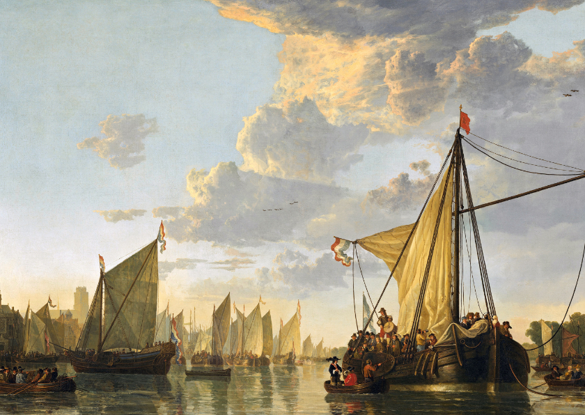 Kunstkaart van Aelbert Cuyp 'Schepen op de Maas' - Wenskaarten Wenskaarten - Kunstkaart van Aelbert Cuyp 'Schepen op de Maas'