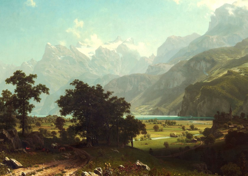 Wenskaarten - Kunstkaart van Albert Bierstadt. Amerikaans landschap