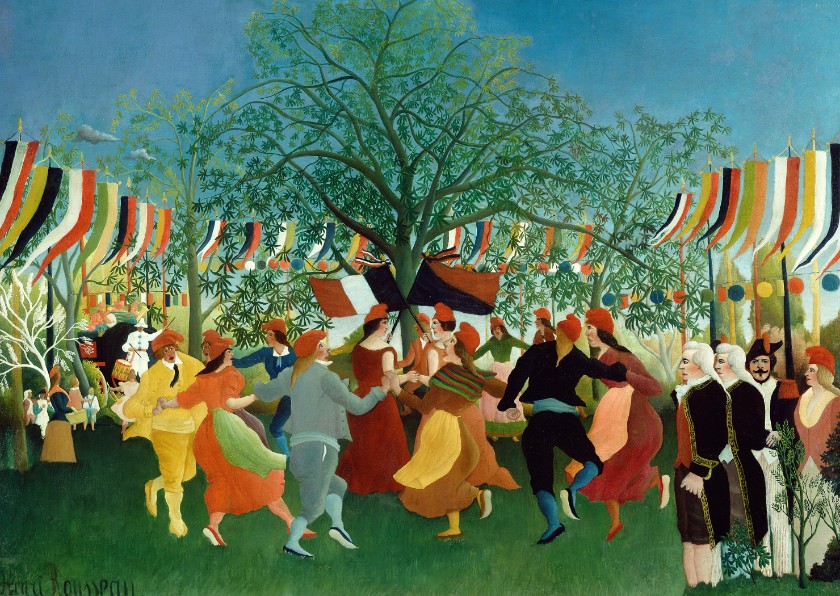 Wenskaarten - Kunstkaart van Henri Rousseau. De feestdag